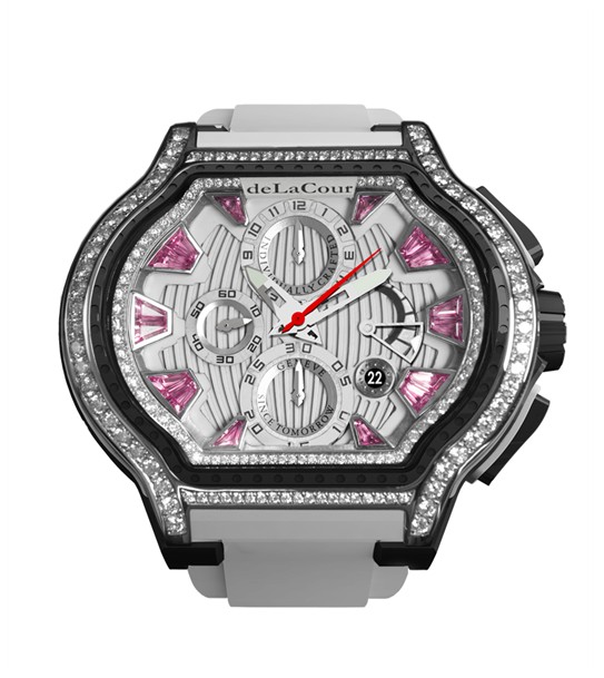 Replica DeLaCour City Ego Episode W Ti/PVD/Pink Tourmaline Dial/Diamond Bezel WATI0056-1430PINK Replica Watch